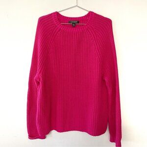 Ralph Lauren 100% Cotton Sweater XL Pink Fuchsia